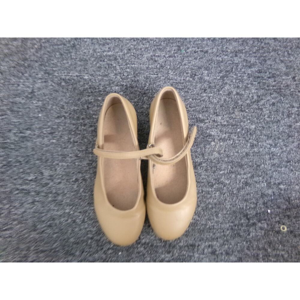 Dance Tan Tap Shoes Leo's 7M Mary Jane Leather Easy Strap Velcro